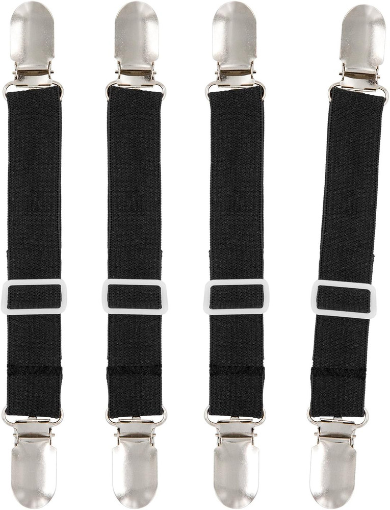 4Pcs Adjustable Bed Sheet Fasteners Suspenders, Elastic Sheet Band Straps Cli...