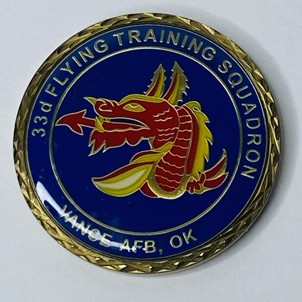 CHALLENGE COIN 33rd Flying Training Squadron Vance AFB Oklahoma T-6