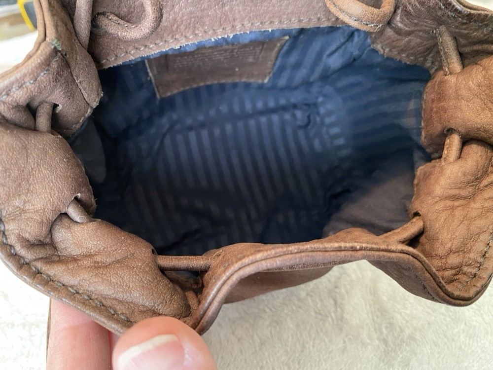 Coach Sonoma Drawstring Nubuc Pouch 4940 Bramble Leather *condition Issue*