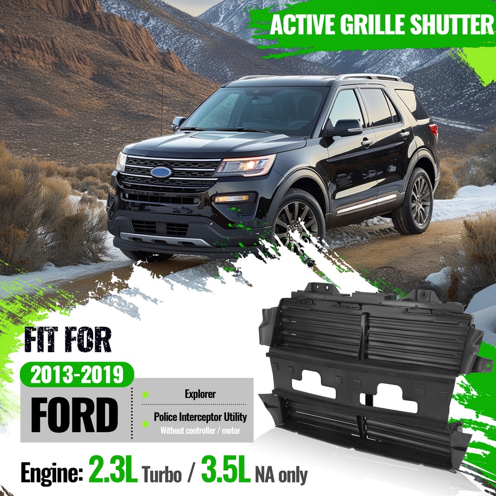 Active Radiator Grille Shutter Assembly W/O Motor For Ford Explorer 2013-2019