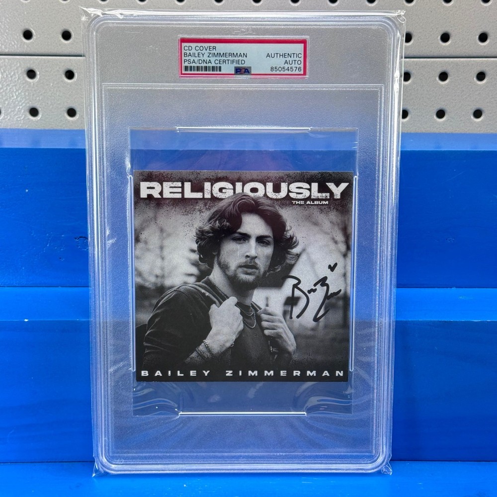 BAILEY ZIMMERMAN "Religiously" CD Cover Insert Autographed PSA Certified Signed