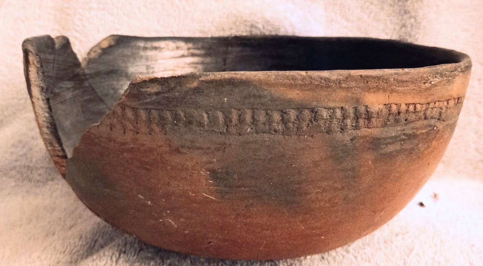 Great Antique Ancestral Pueblo Onion Skin Bowl