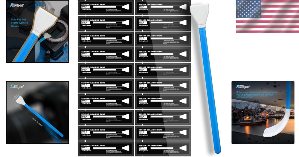 Professional Microfiber Sensor Cleaning Swabs for APS-C Cameras - 20 Swabs