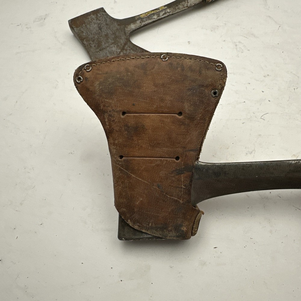 Two (2) Vintage Estwing Hatchets with Stacked Leather Handles