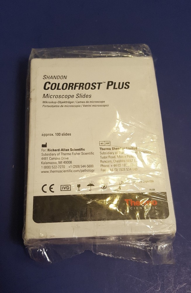 Shandon Colorfrost Plus Microscope Slides 100ct Violet Colorfrost Plus