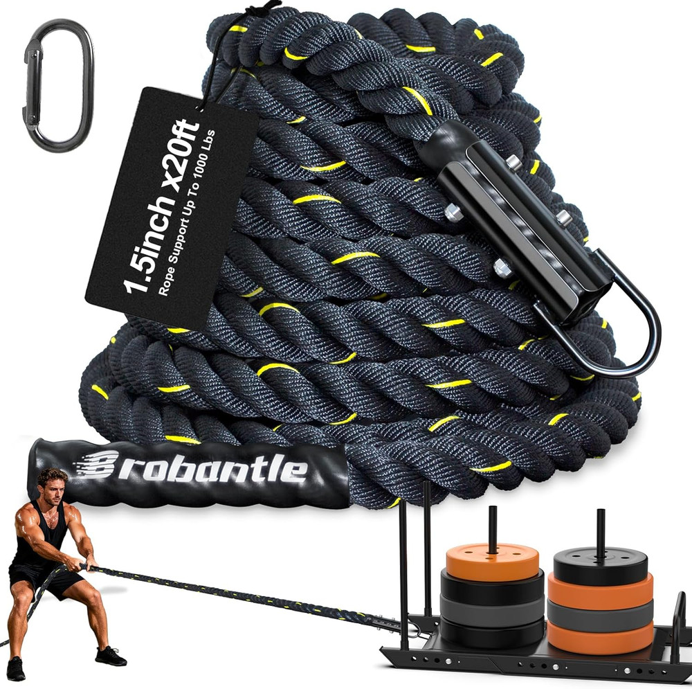Weight Sled Pulling Rope 15FT/20FT/30FT/40FT, Trainer Physical Training Strength