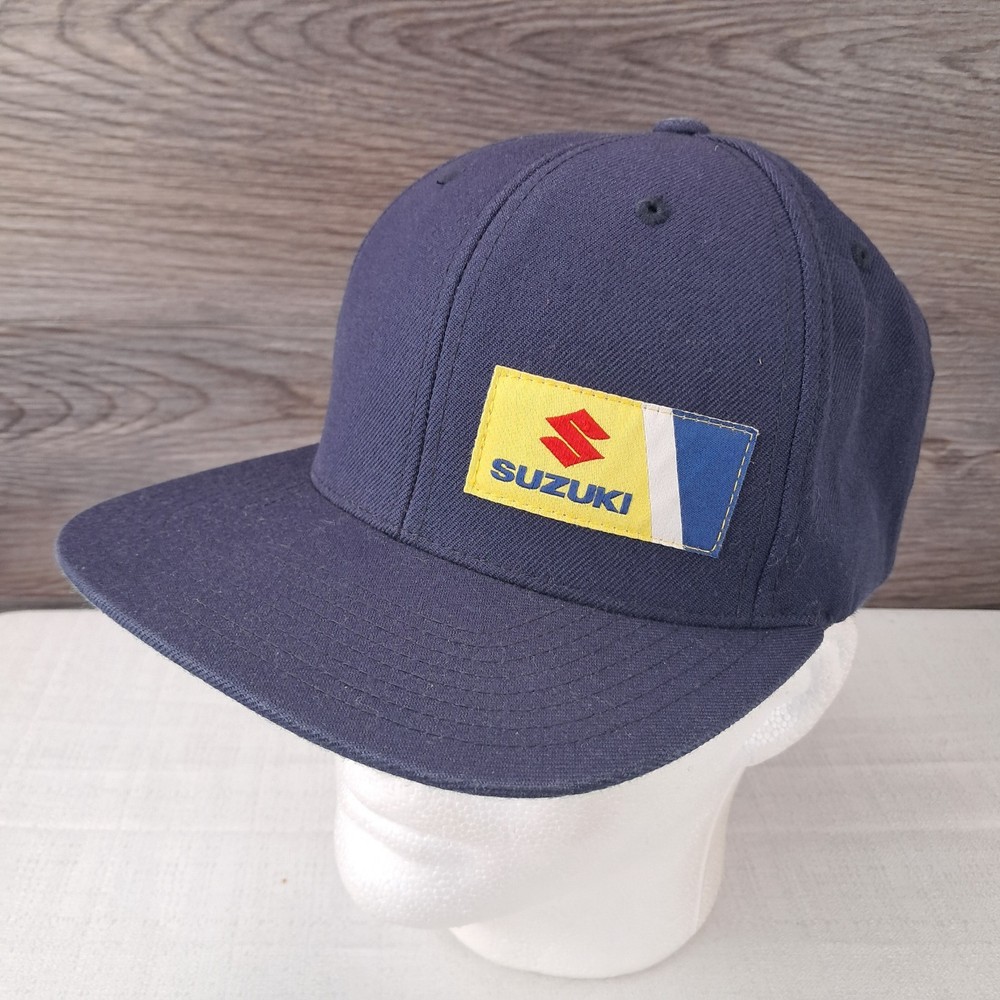 Suzuki Hat Cap Blue Factory Effex Wedge Adjustable Snap Back OSFM EUC