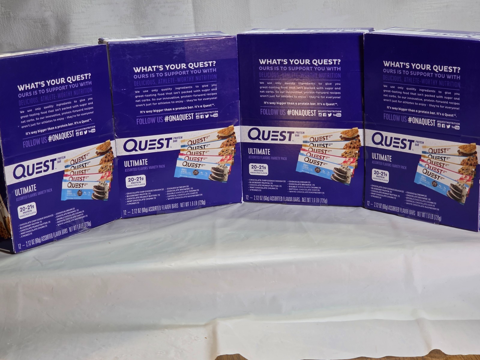 Quest Ultimate Protein Bars Variety Pack 48Ct High Protein Lot of 4