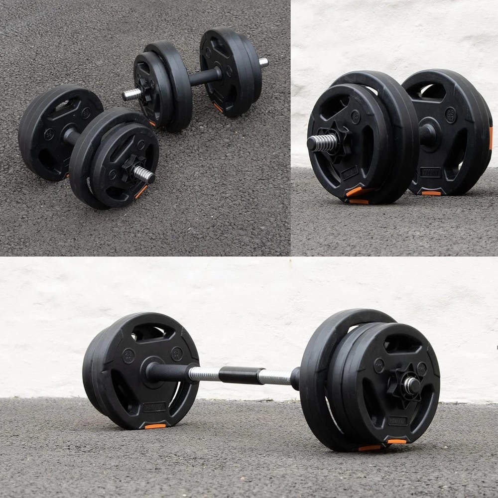 Compact 15kg Dumbbell and Barbell Set: Versatile Weight Training Solution