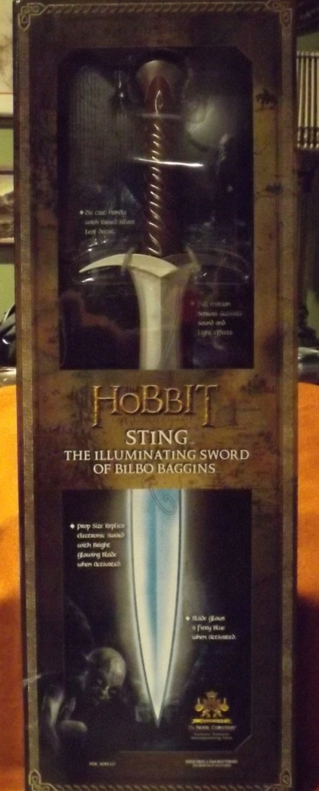 Noble Collection The Hobbit Illuminating Sword of Bilbo Baggins Sting Replica