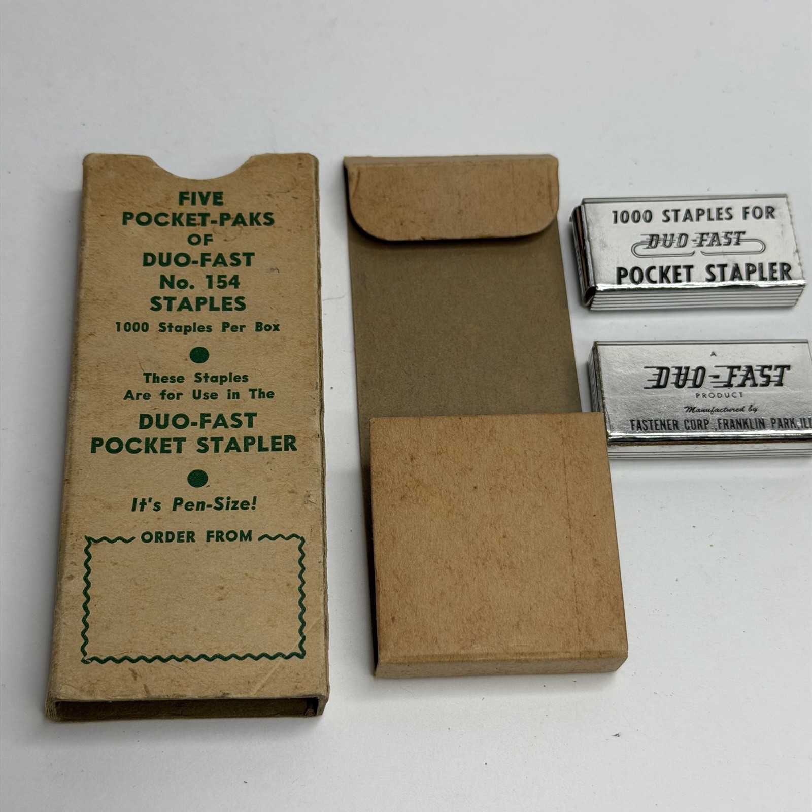 Vtg 1950-1970s Duo-Fast Pocket Stapler Staples Original Box’s Lot Of 2 Boxes