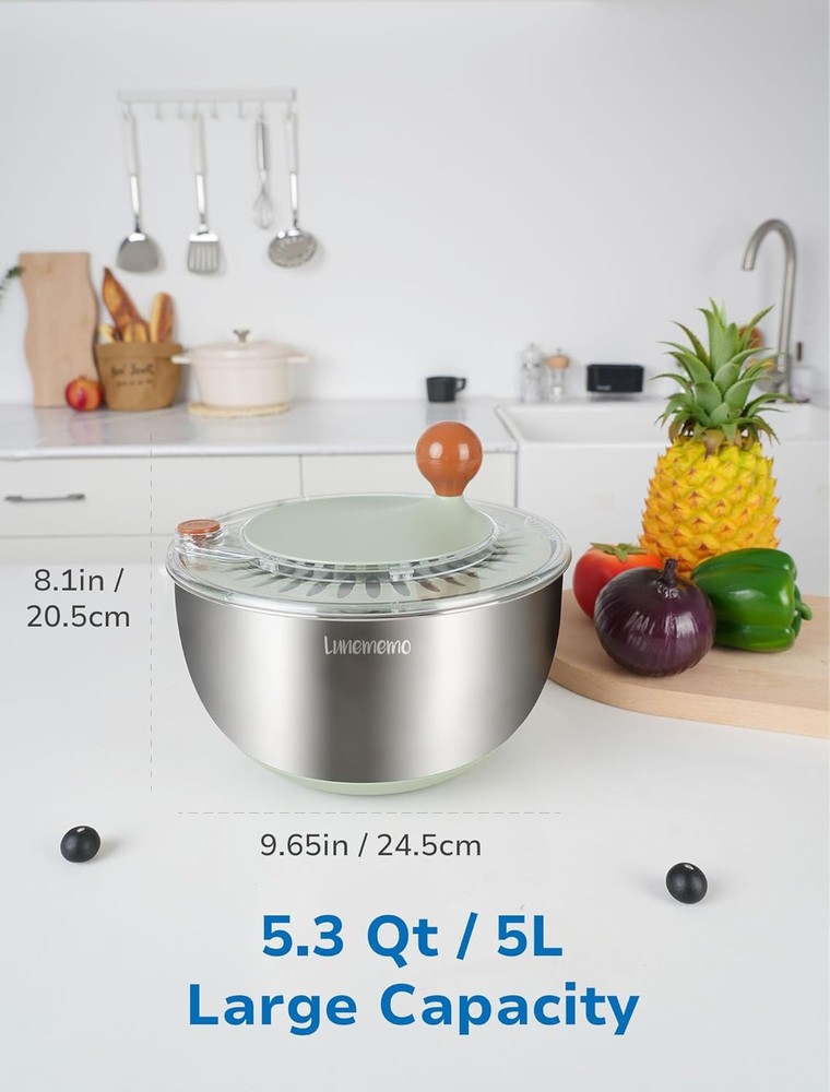 Stainless Steel Salad Spinner with Drain Function