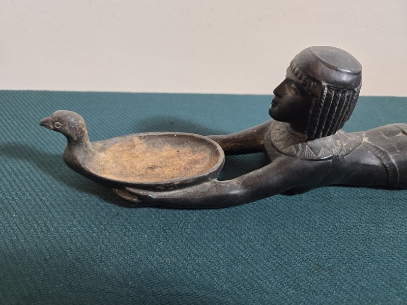 Collectible Vintage Figural Egyptian Revival Women Metal Incense Burner