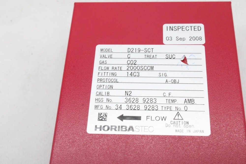 Horiba STEC Criterion D219-SCT CO2 2000sccm Mass Flow Controller - Fair Conditon