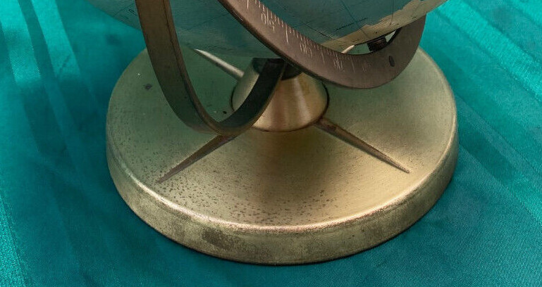 Vintage 1956 Replogle 12 inch Reference Globe with Metal Base