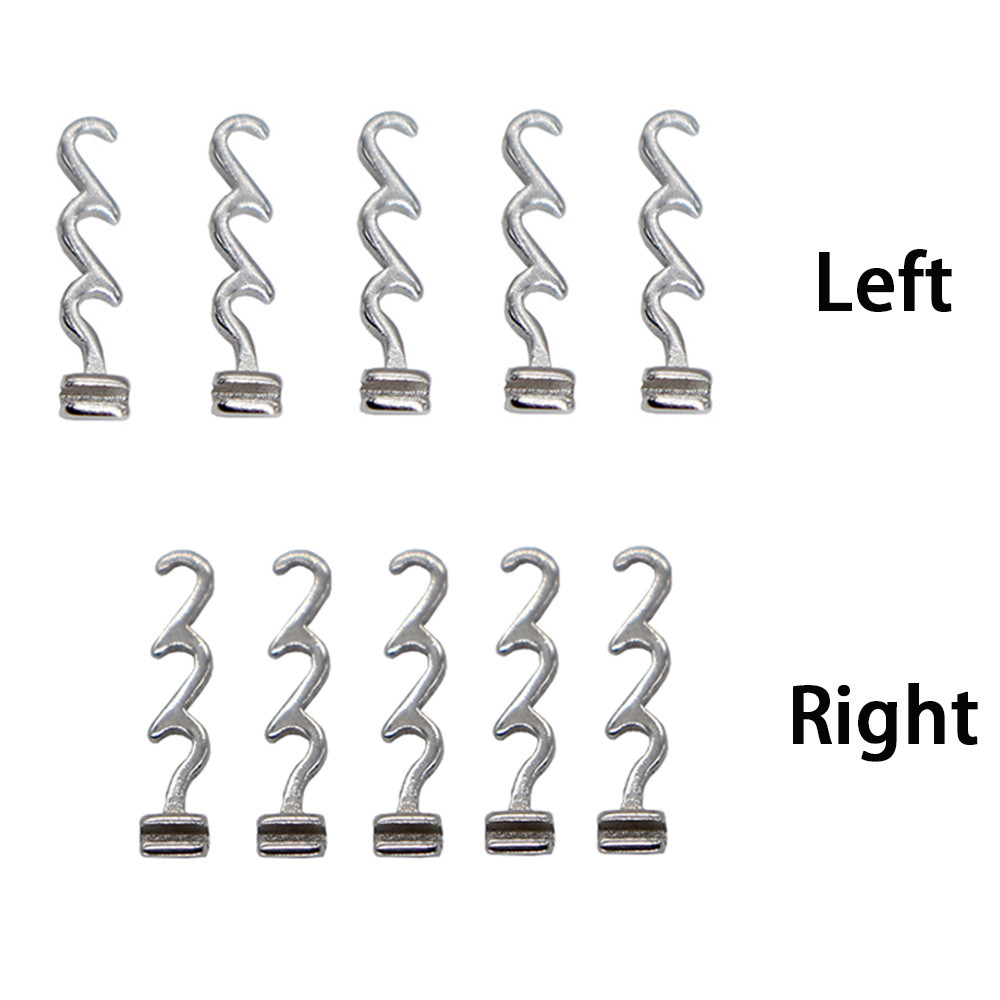 10 Bags Orthodontic Spiral Crimpable Hooks, Multi-Function Long Left Side 100pcs