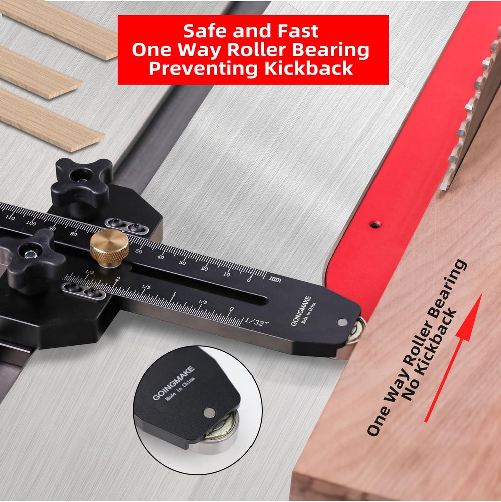 Thin Rip Jig Table Saw Jig Guide for Making Repetitive Narrow Thin Strip Cuts...
