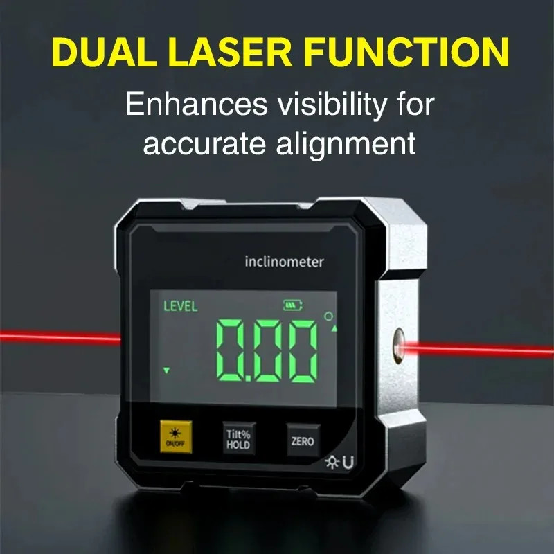 4-Side Magnetic Digital Angle Gauge With Laser Electronic Protractor Horizontome