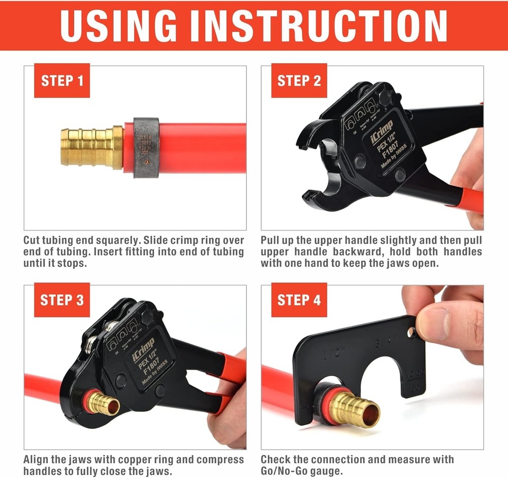 iCrimp Angle Head F1807 PEX Pipe Crimping Tool