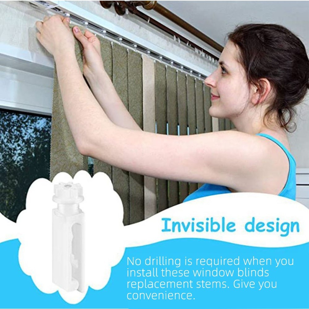 12 Set Clear Vertical Blind Repair Tabs for Blinds Stem Replacements Fixer