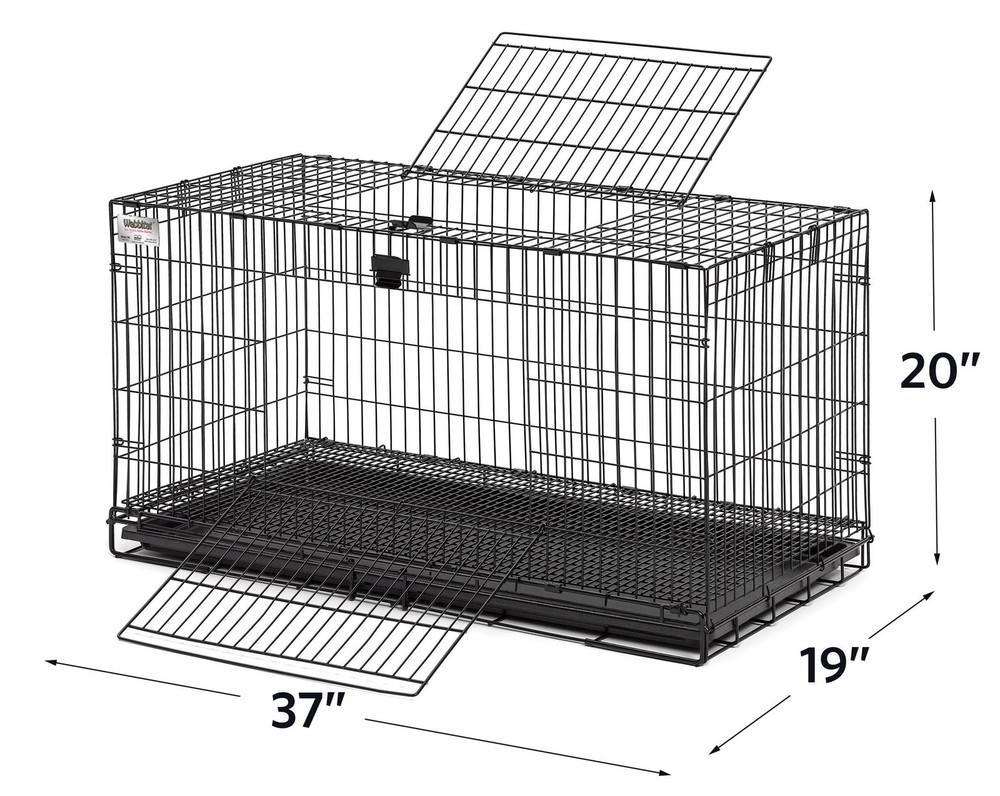 Spacious Black Rabbit Habitat Cage Easy Assembly One Hand Operation Midwest