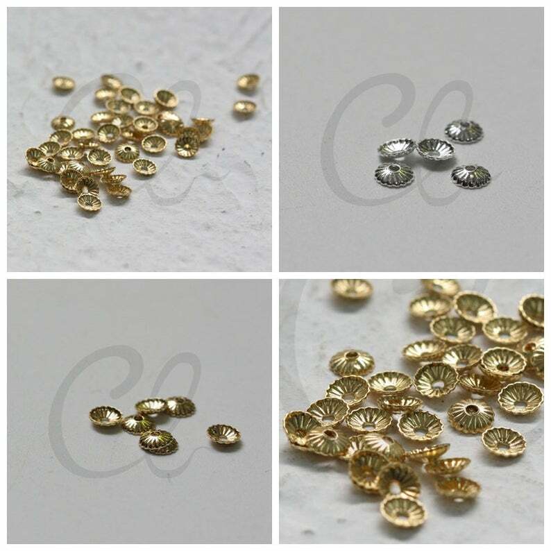 Solid Brass Bead Cap - 4mm (4123C)