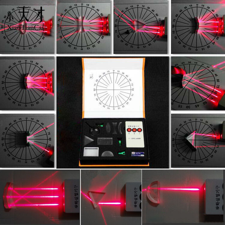 Physical Science Optical Experiment Box Triangular Prism Convex Lens Optics Set