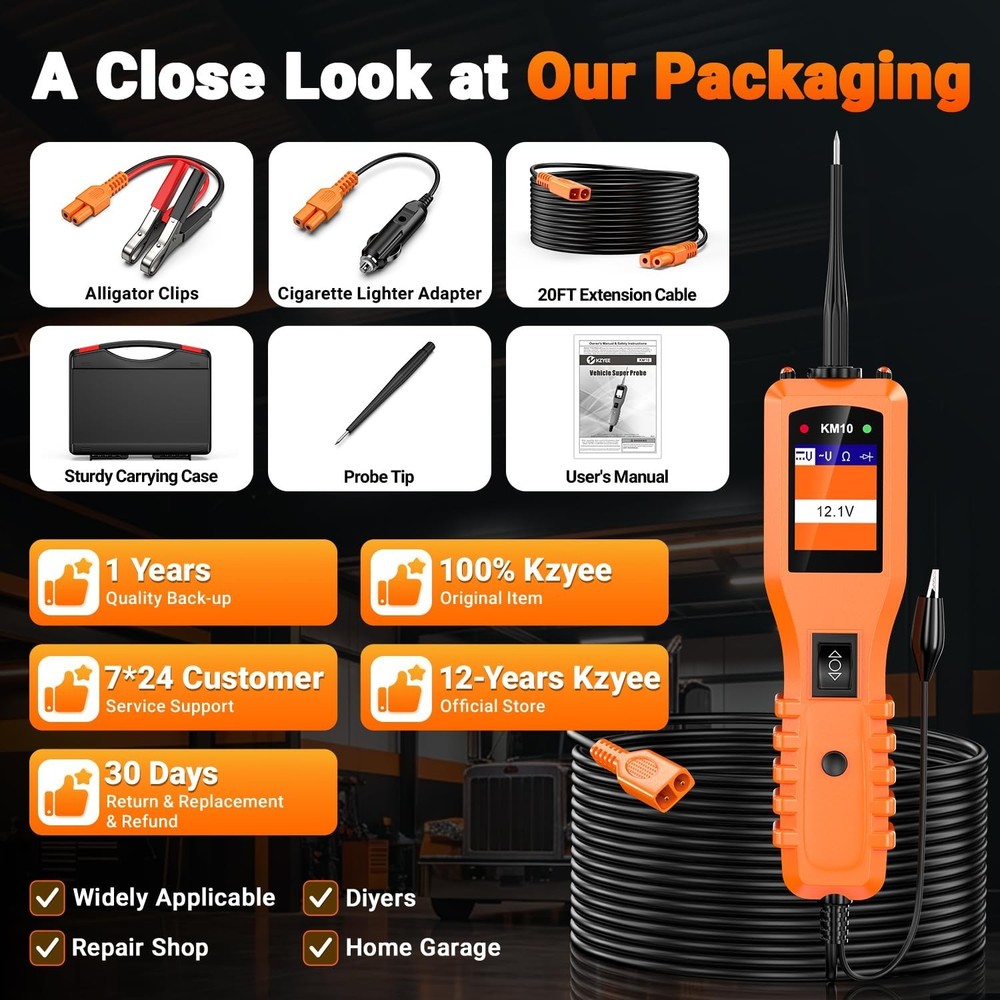Comprehensive Power Circuit Tester for Accurate Vehicle Electrical Diagnostics