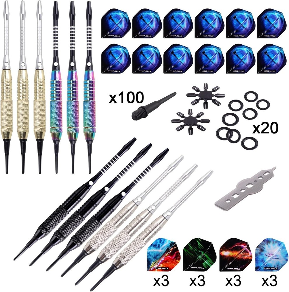 Ultimate Soft Tip Darts Set - 18g 12 Pcs + Accessories