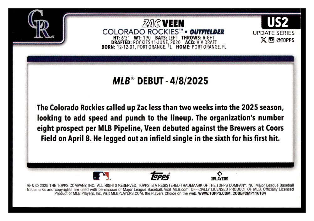 2025 Topps Update Fanatics Logo Foil - Complete Your Set