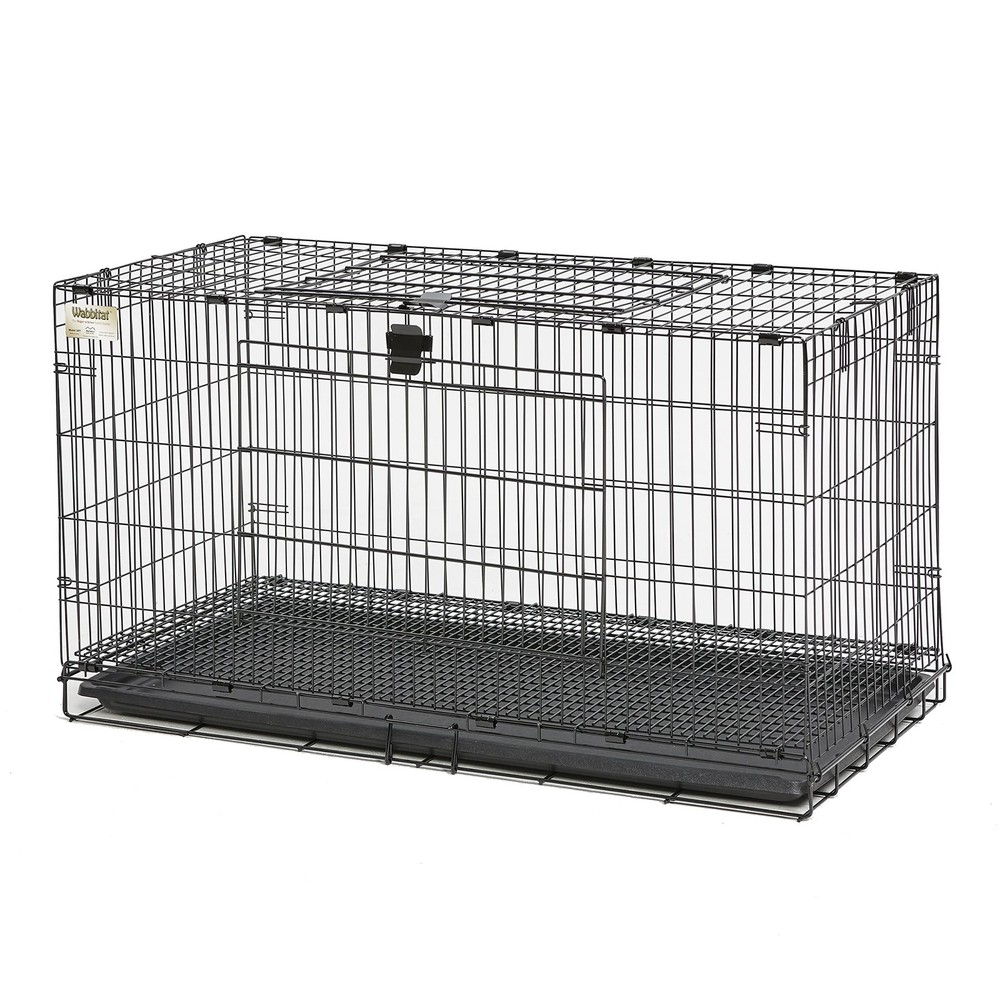Spacious Black Rabbit Habitat Cage Easy Assembly One Hand Operation Midwest