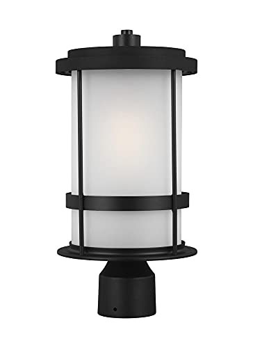 Generation Lighting 1-Light Wilburn Outdoor Post Lantern Post Mount Black