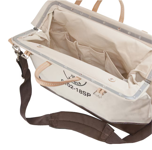 Klein Tools Deluxe Tool Bag, Canvas, 13 Pockets, 18-Inch