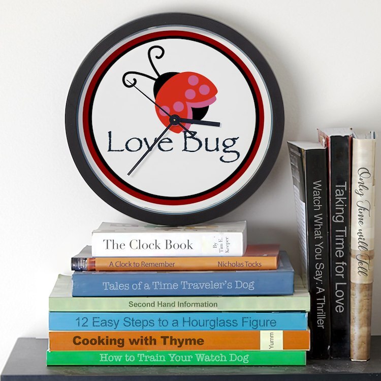 CafePress Love Bug Unique Decorative 10" Wall Clock (1090716056)