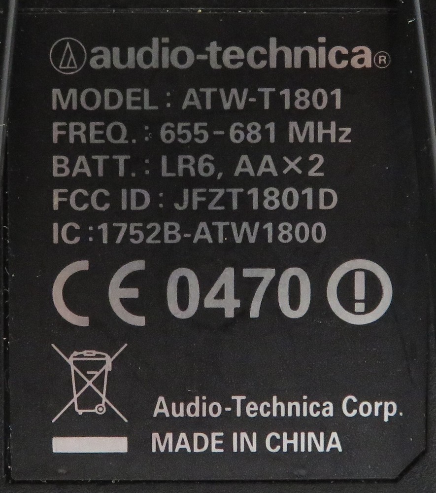 Audio-Technica ATW-T1801 Wireless Transmitter