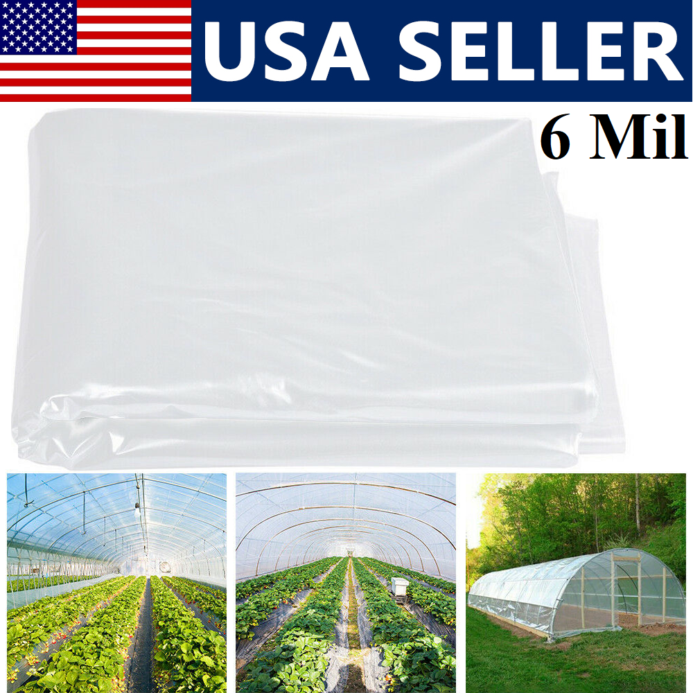 6 mil Clear Greenhouse Plastic Film Sheeting UV Resistant Cover