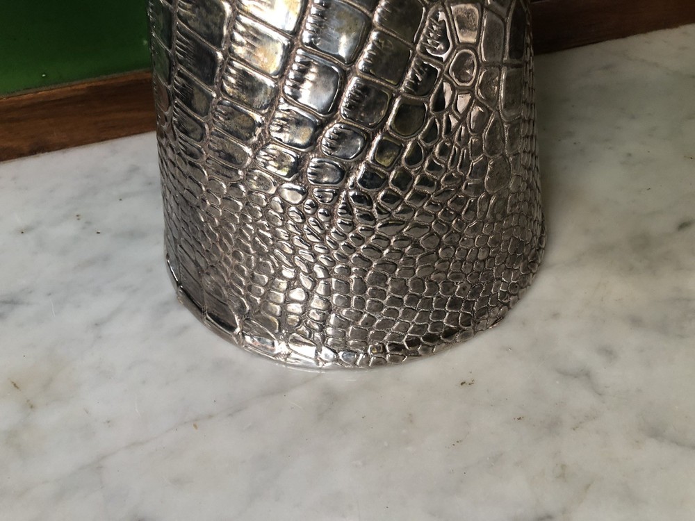 Antique C1910 JS & SB Old English Silver Plate Lizard Crocodile Pitcher