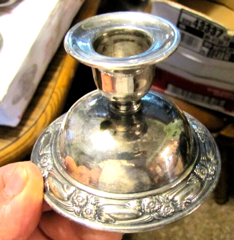 Vintage Oneida Silversmiths Silverplated Candle Holders Park Lane Floral Pattern