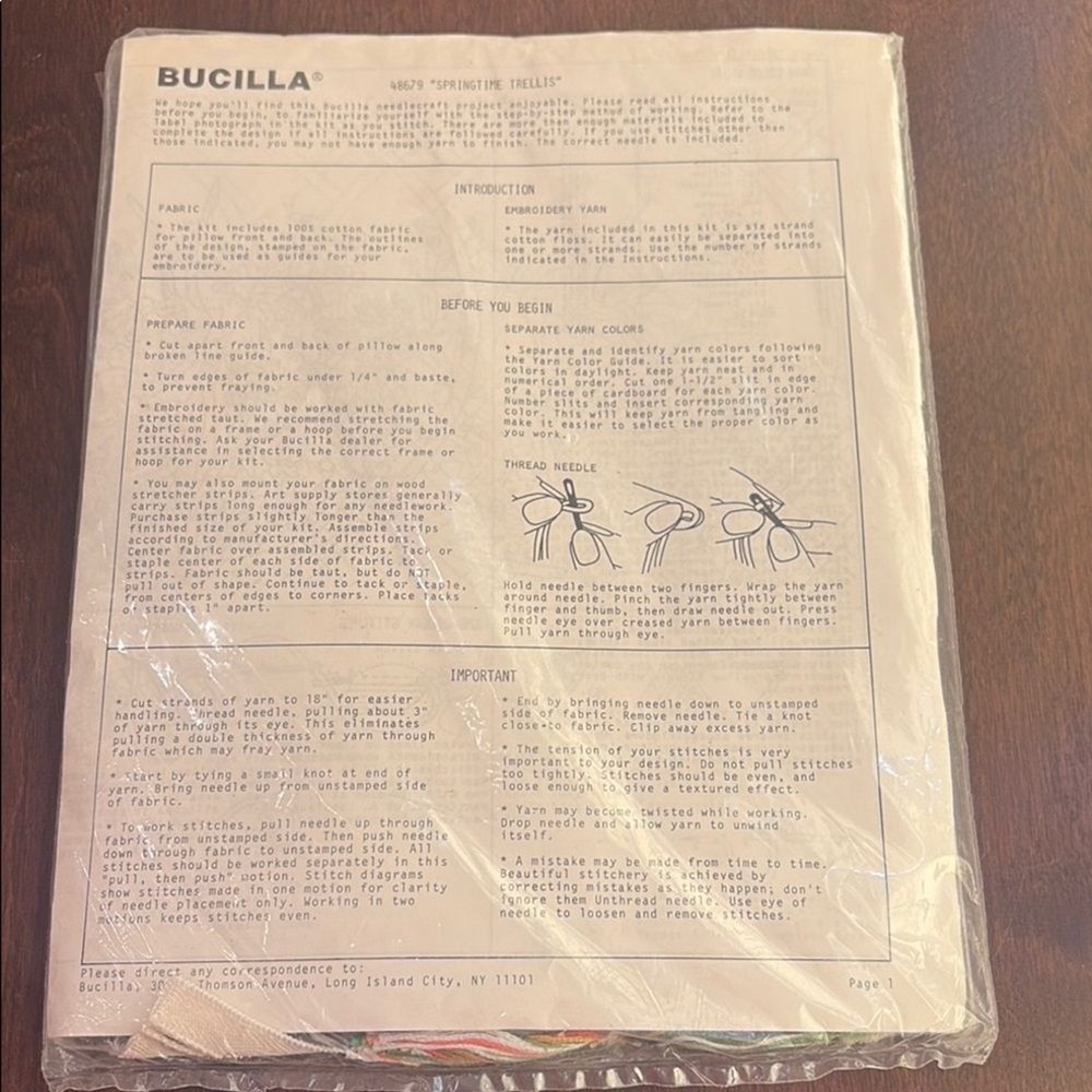 Bucilla Springtime trellis 16 in.² pillow, Needlecraft Kit