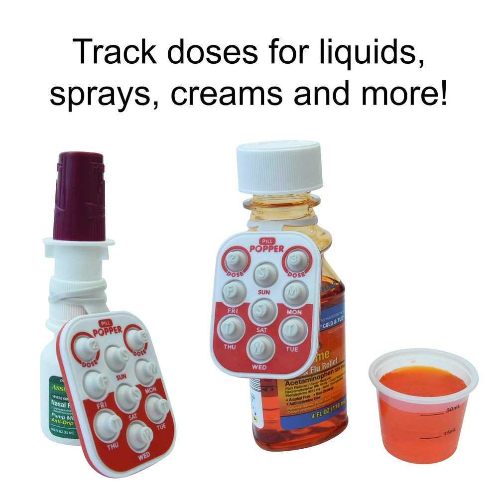 Pill Popper - Memory Aid Medication Dose Tracker 2 Pack