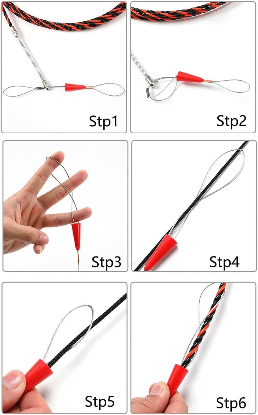 16.4Ft/5M Fish Tape Wire Puller - 1/6" PET Flexible Electrical Cable Snake Tool