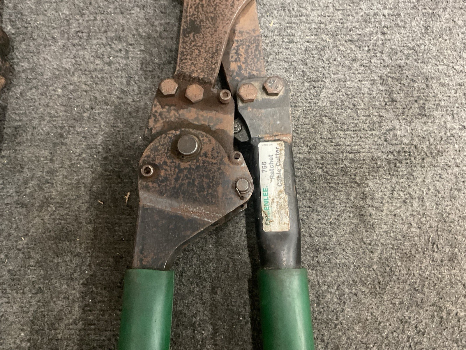 Lot of 2 Greenlee 756 Ratchet Cable Cutters
