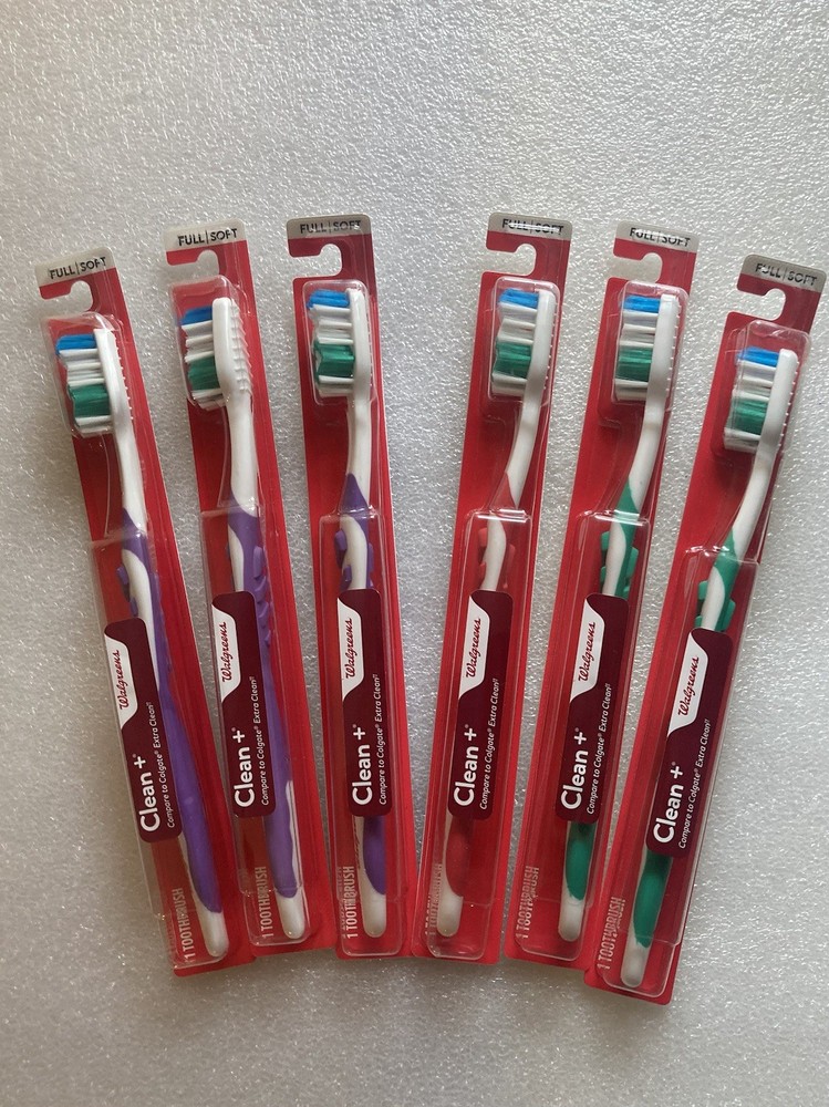 2018 WALGREENS CLEAN+ FULL SOFT TOOTHBRUSHES (6)