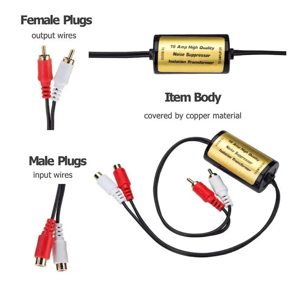 Generic RCA Audio Noise Filter 15A Practical Noise Reducer for Amplifier