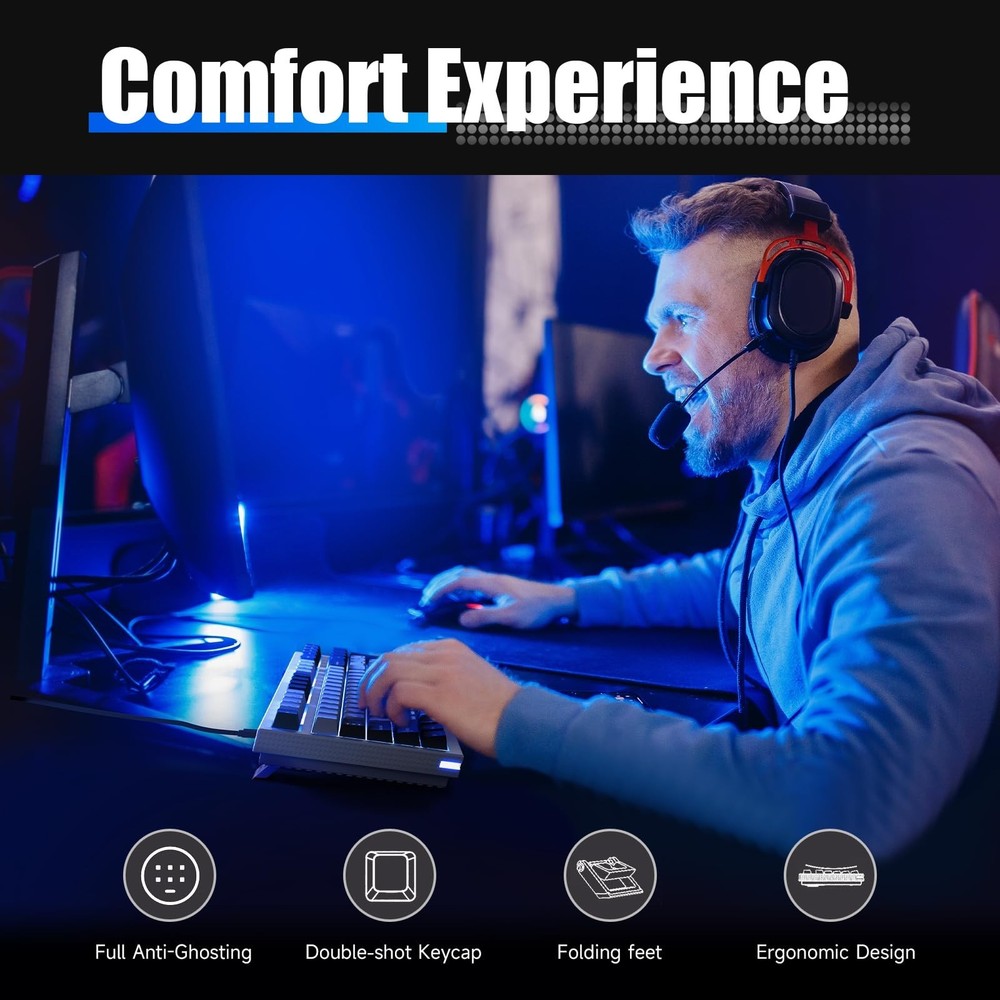 KEMOVE K98SE Mechanical Gaming Keyboard, 98 Keys LED Backlit Programmable, 96...