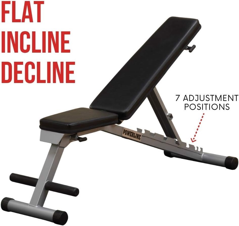Powerline by Body Solid Flat Incline Decline Folding Multi Bench, ‎57x16x18