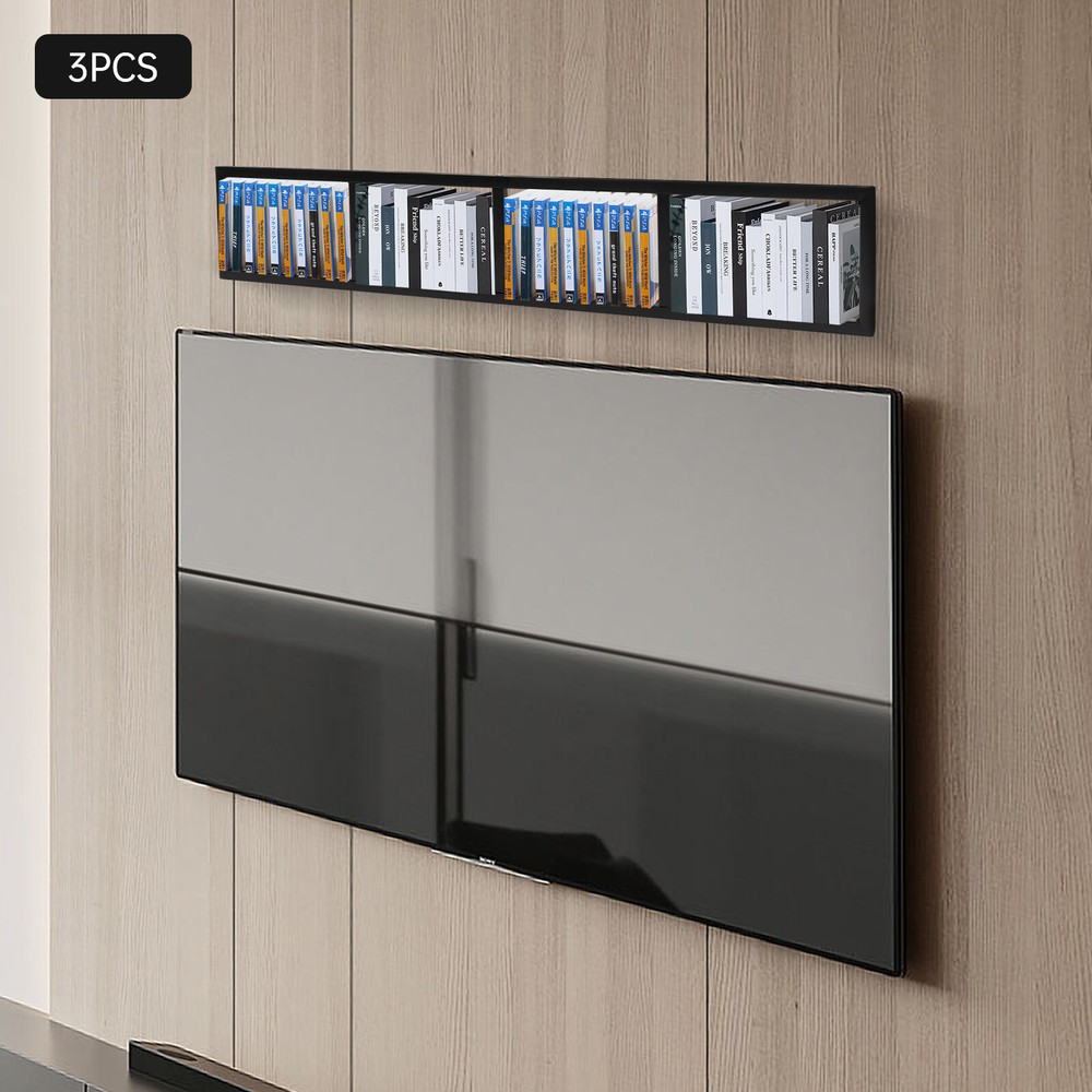 3-Stand Metal CD Wall Mount Rack - Space-Saving Media Organizer