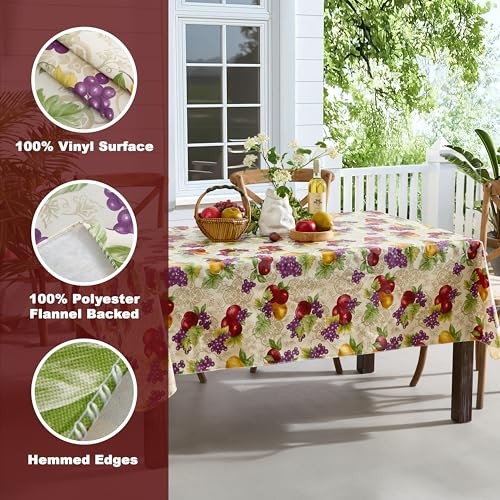 Newbridge Fresh Ripe Fruit Vinyl Tablecloth with 70" x 52" (Rectangular) Avalon