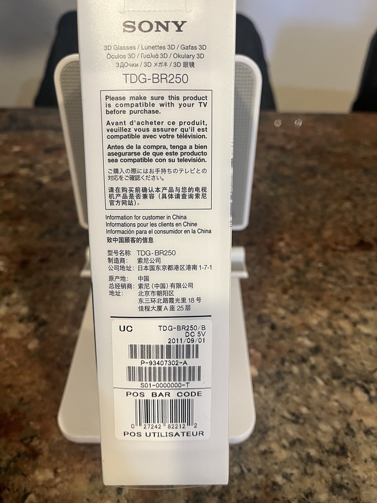Sony TDG-BR250 Active 3D Glasses 2pc Set