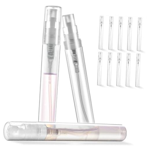 Chiallco Mini Perfume Sample Bottles, 10 Pack 5 ml Plastic Small Perfume 5ML
